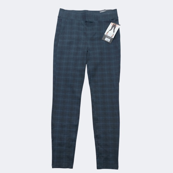 Liverpool Pull On Legging Womens 6 Blue Green Plaid Stretch Skinny Pants - Picture 1 of 11